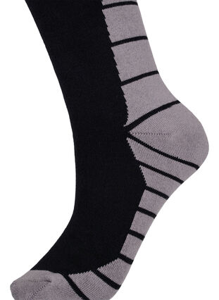 Cotton ski socks, Black/Medium Grey, Packshot image number 1