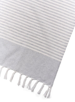 Striped Towels with fringes, Light Grey Melange, Packshot image number 2