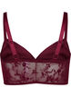 Light padded lace bra, Bordeaux Ass, Packshot image number 1