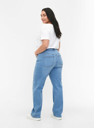 High-waisted Gemma jeans with straight fit, Light blue, Model