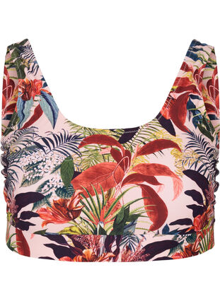 Bikini top with a round neckline, Palm Print, Packshot image number 0