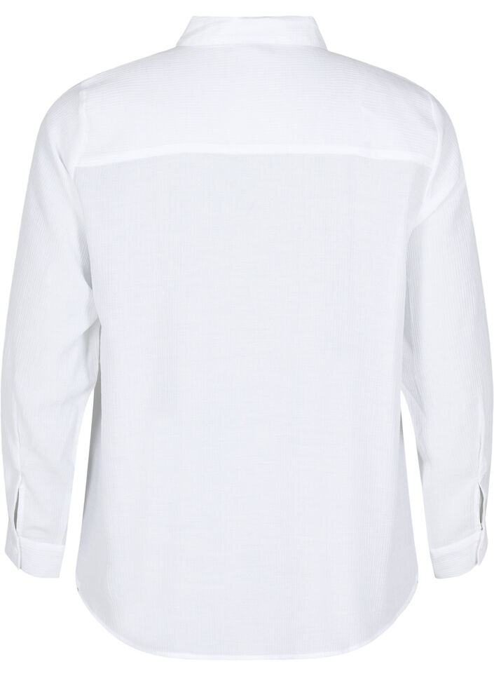 Shirt with a striped texture, White, Packshot image number 1