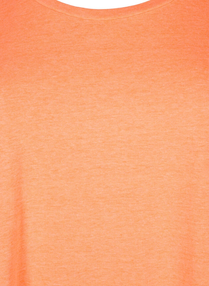 Neon colored cotton t-shirt, Coral, Packshot image number 2