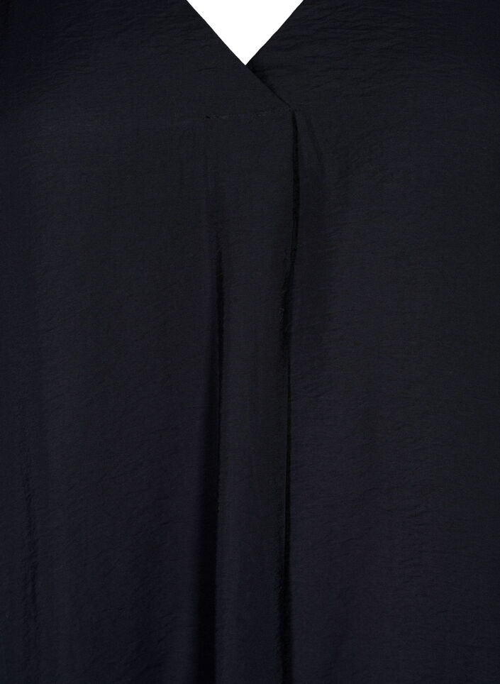 V-neck dress in viscose, Black, Packshot image number 2