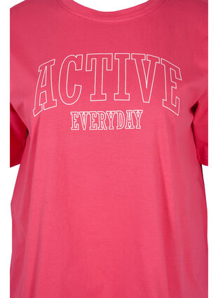 Cotton workout t-shirt, Azalea, Packshot image number 2