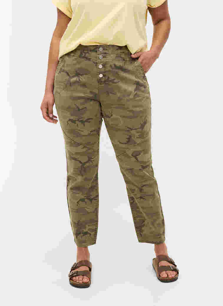 Close-fitting trousers with camouflage print, Camouflage, Model image number 1
