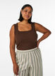 Rib top with square neckline, Brown, Model image number 0