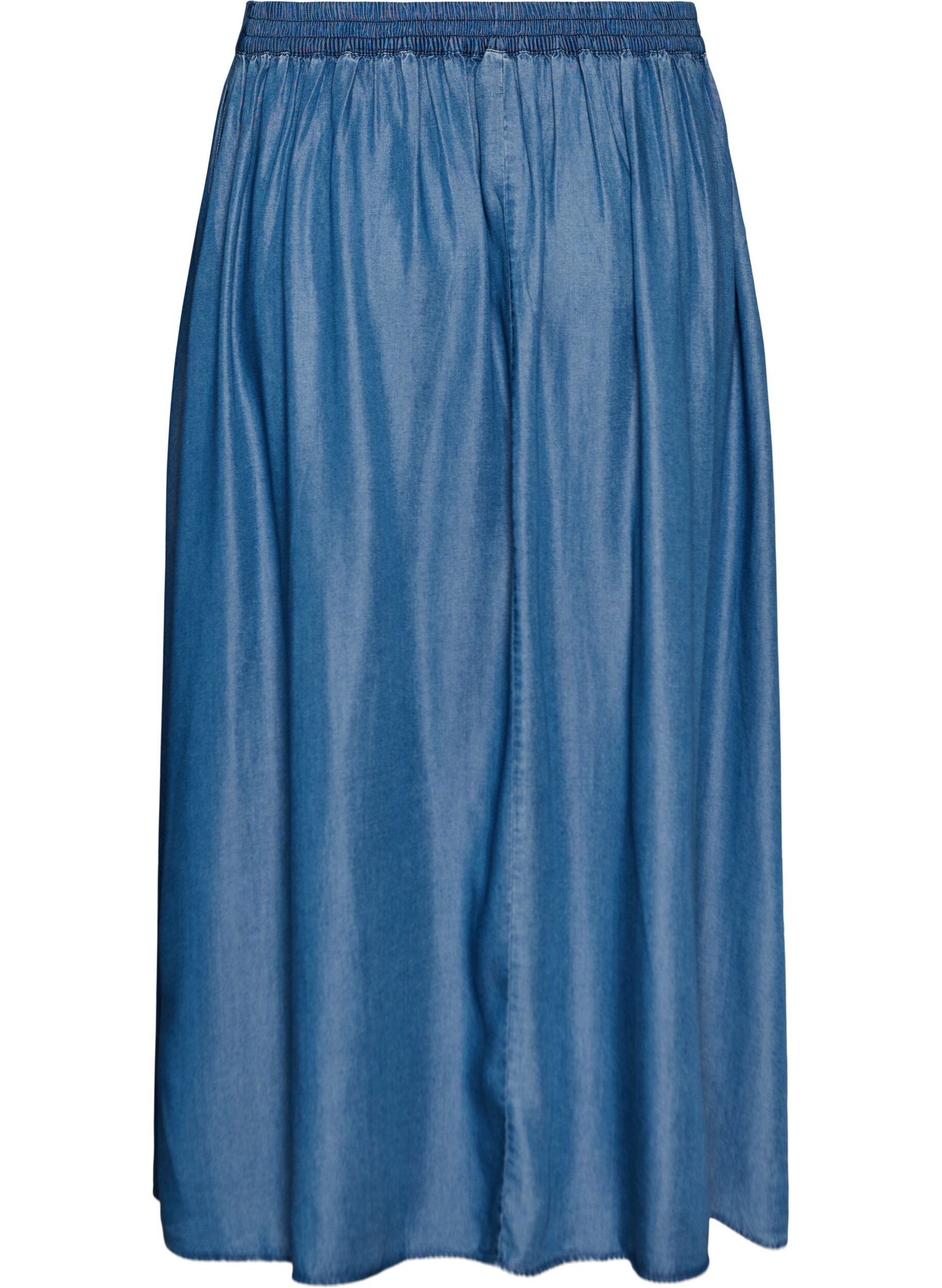 ZizzifashionMaxi skirt with a denim look in TENCEL&trade; lyocell, Blue, Packshot image number 1
