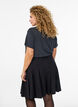 Short pleated skirt with elasticated waist, Black, Model image number 2