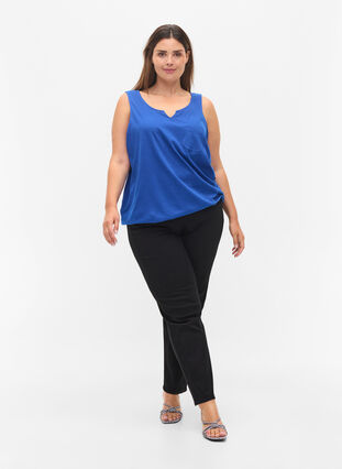 Cotton top with elasticated band in the bottom, Dazzling Blue, Model image number 2