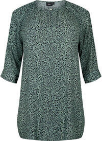 Tunic in viscose with print and 3/4 sleeves