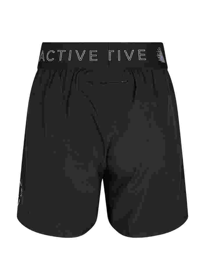 Workout shorts with back pocket, Black, Packshot image number 1
