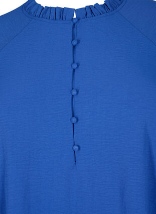 Blouse with ruffles and buttons, Deep Ultramarine, Packshot image number 2