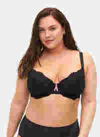 Support the breasts - lace bra with underwire, Black, Model