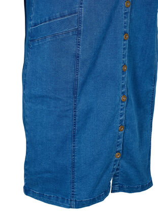 Denim shirt dress with 3/4 sleeves, Blue denim, Packshot image number 3