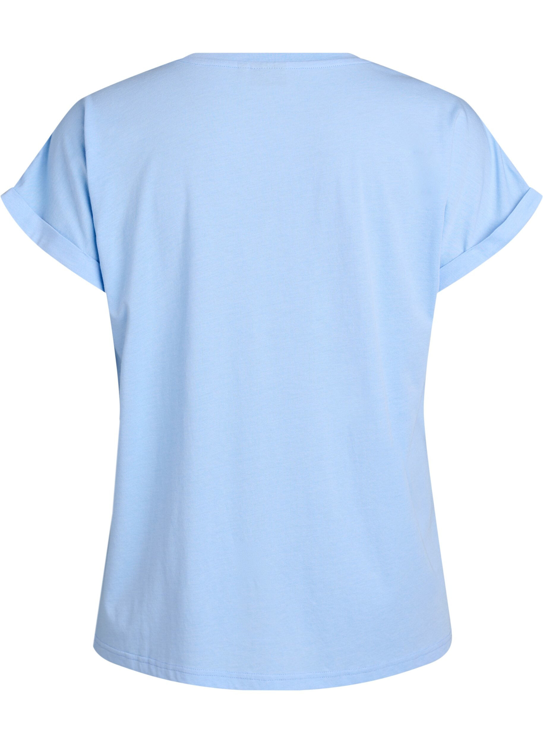 ZizzifashionShort-sleeved t-shirt in a cotton blend, Blue, Packshot image number 1