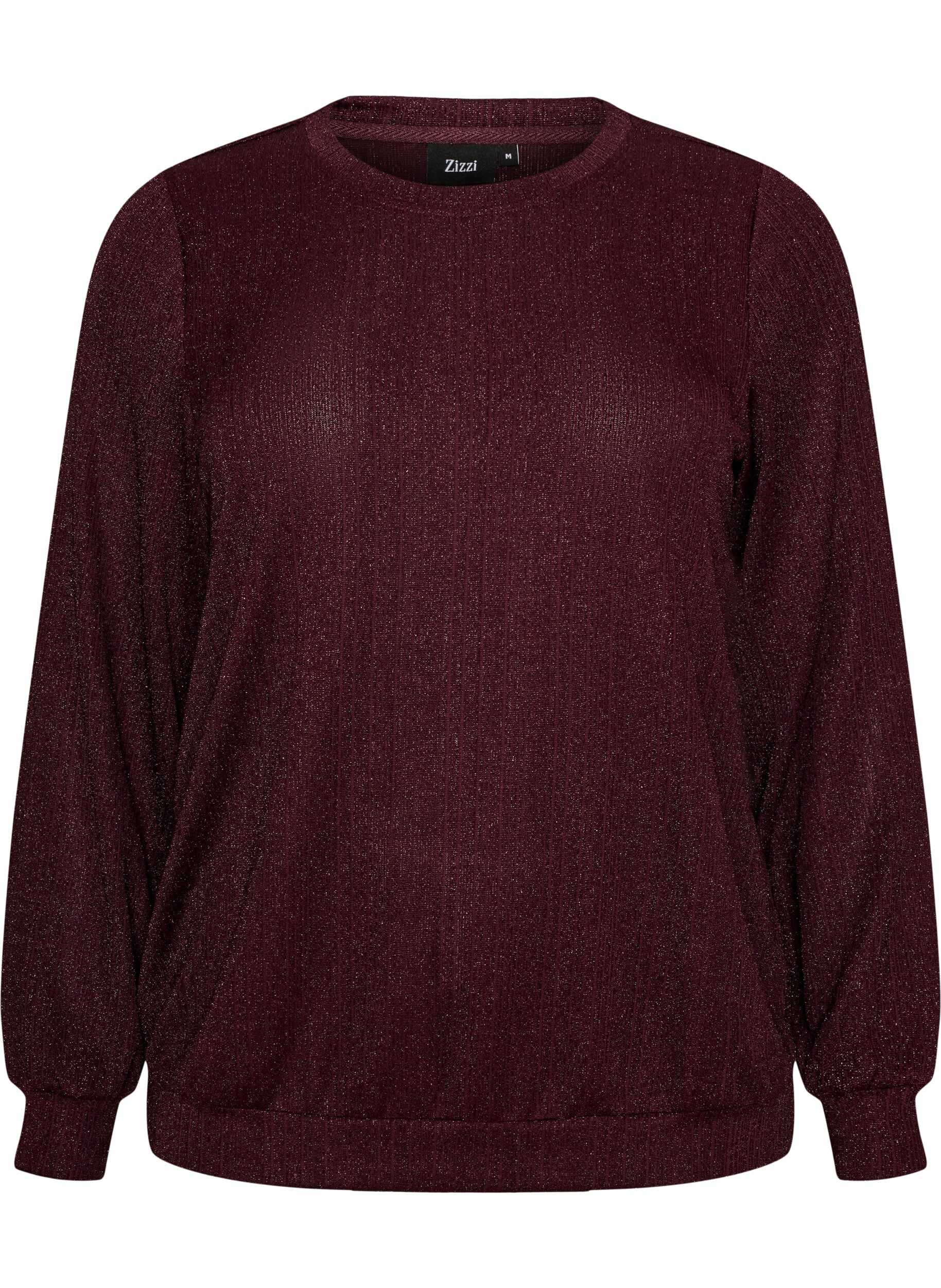 Blouse with vertical texture and glitter thread