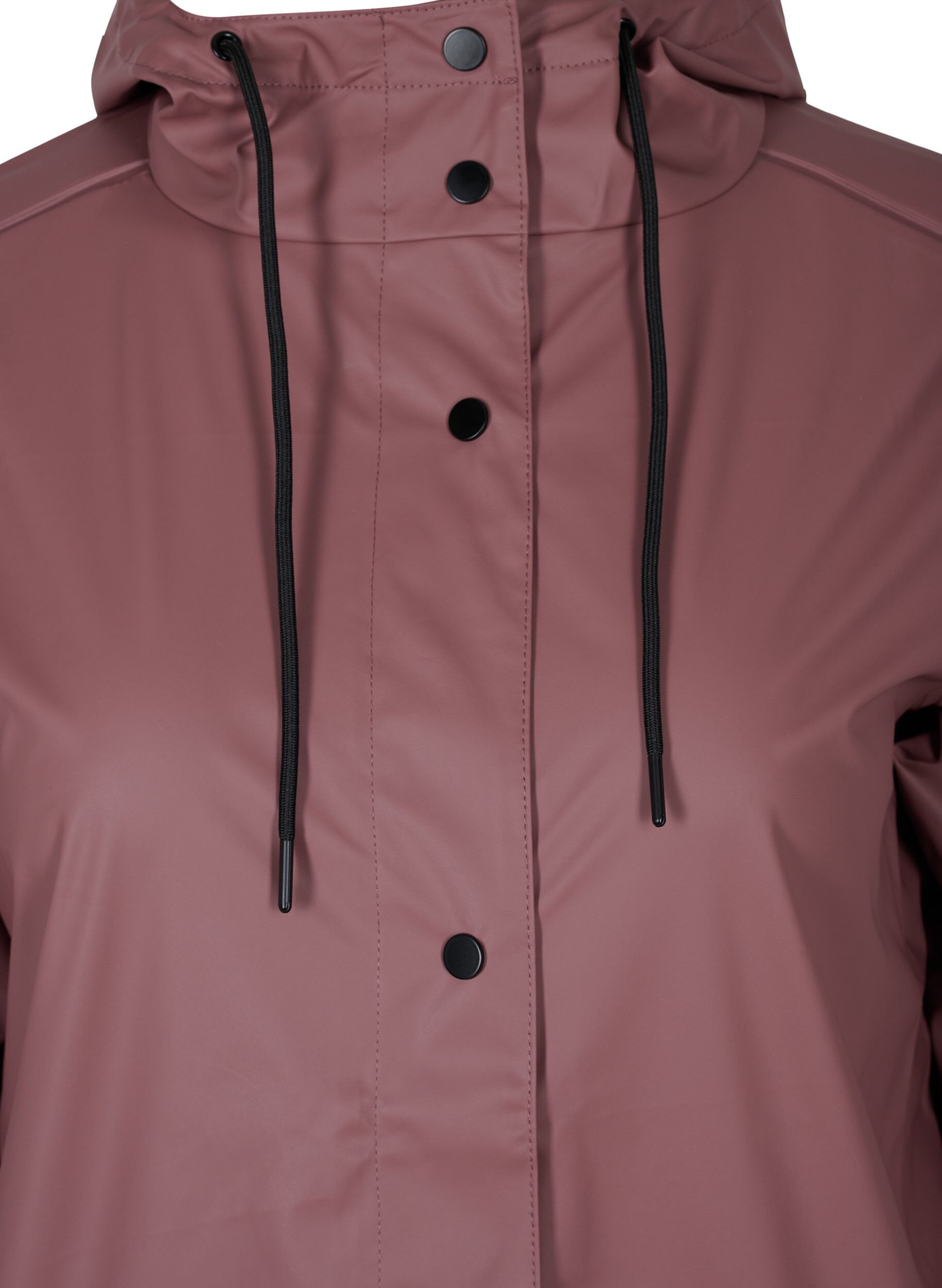 Zizzifashion Rain jacket with hood and button fastening, Rose Taupe, Packshot image number 2