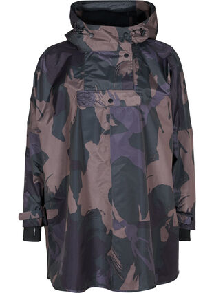 Rain poncho with camouflage print, Camou Print, Packshot image number 0