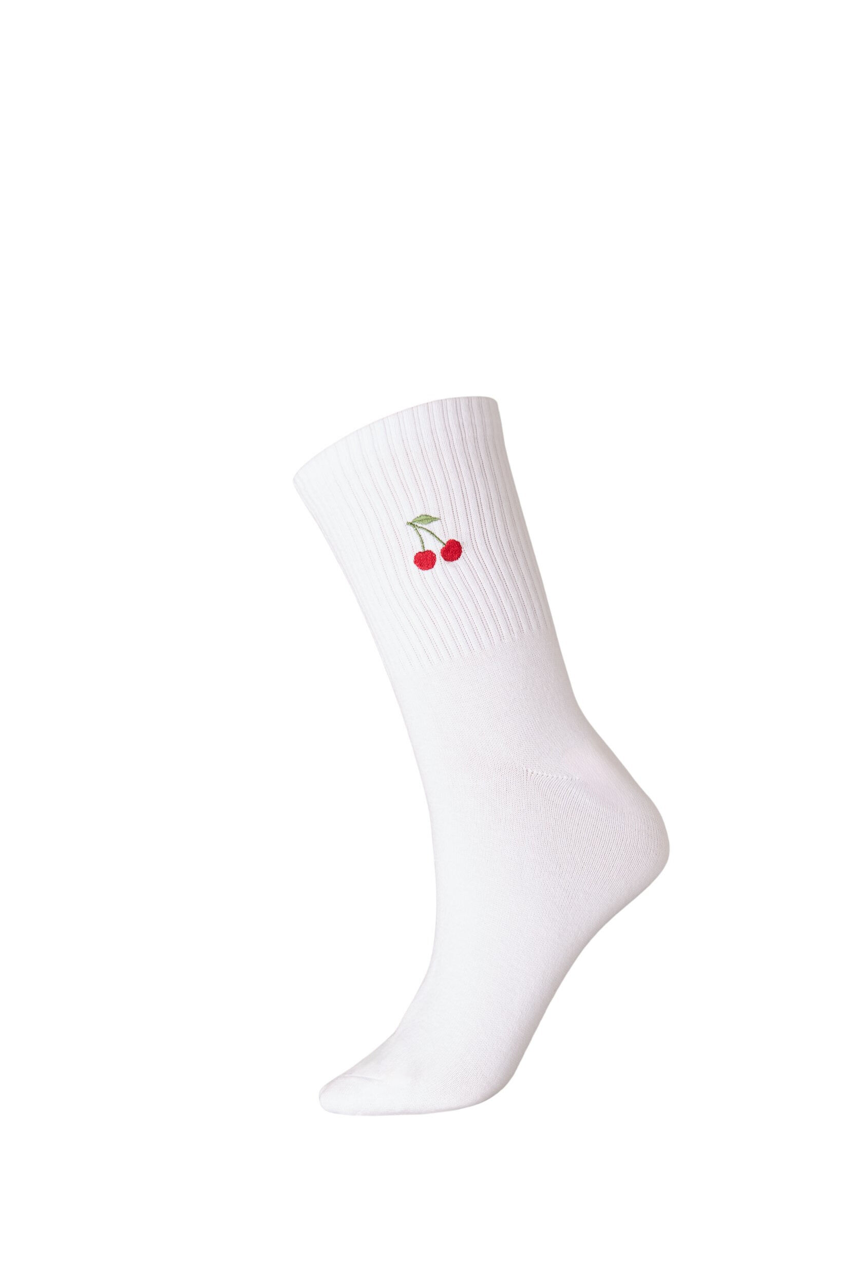 Zizzifashion Cotton socks with patterns, White, Packshot image number 0