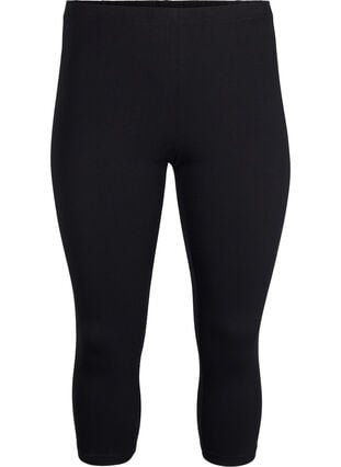 FLASH - 2-pack 3/4 cotton leggings, Black / Black, Packshot image number 2