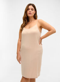 Plain-coloured slip dress in viscose, Frappé, Model
