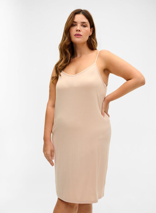 Plain-coloured slip dress in viscose