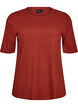 Ribbed jersey blouse with short sleeves, Red, Packshot image number 0