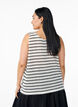 Sleeveless top with stripes and eyelet pattern, Vanilla, Model image number 2