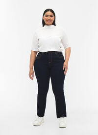 Slim fit Vilma jeans with a high waist, Dk blue rinse, Model