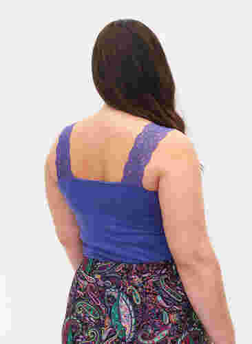 2-pack top with lace, Black/Purple Coral, Model image number 1