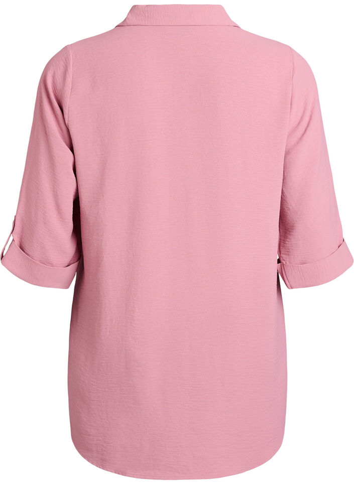 FLASH - Shirt with chest pockets and 3/4 sleeves, Rose, Packshot image number 1