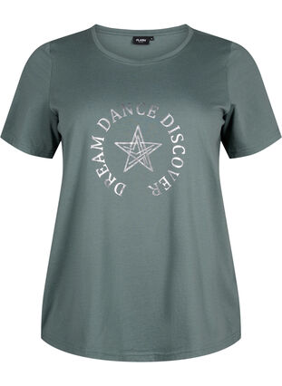 FLASH - T-shirt with motif, Balsam Green Star, Packshot image number 0