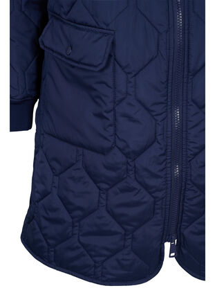Hooded quilted jacket with large pockets, Navy Blazer, Packshot image number 3