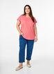 Short sleeve cotton blend T-shirt, Rose, Model image number 1