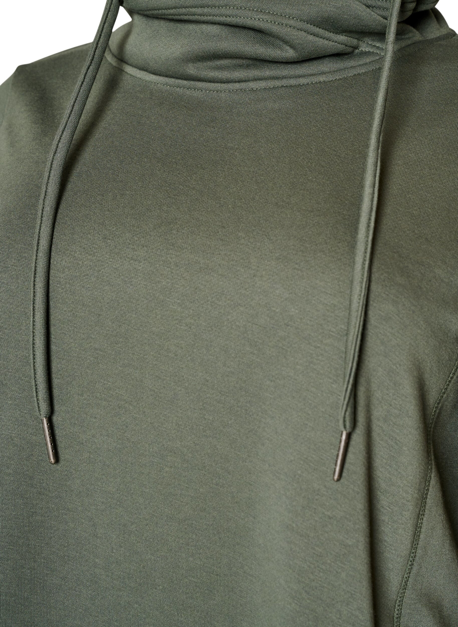 ZizzifashionSweatshirt with high collar and pockets, Green, Packshot image number 2