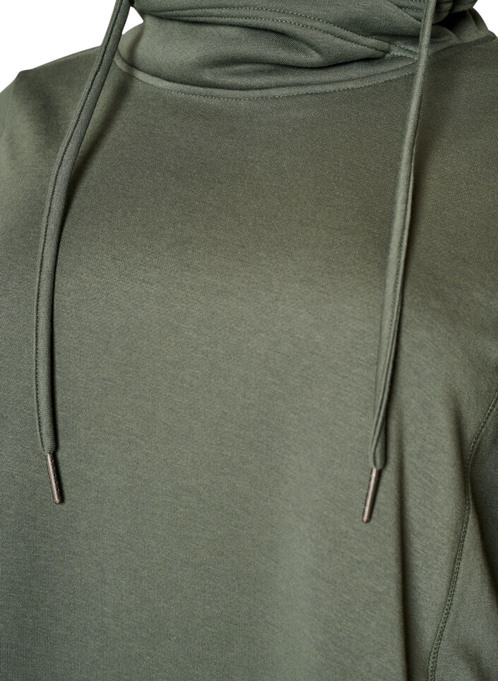 Sweatshirt with high collar and pockets, Green, Packshot image number 2