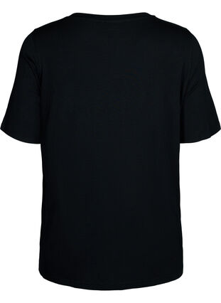 Short-sleeved viscose night t-shirt, Black Coffee, Packshot image number 1