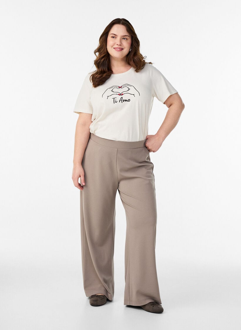 T-shirt with motif, White, Model image number 1