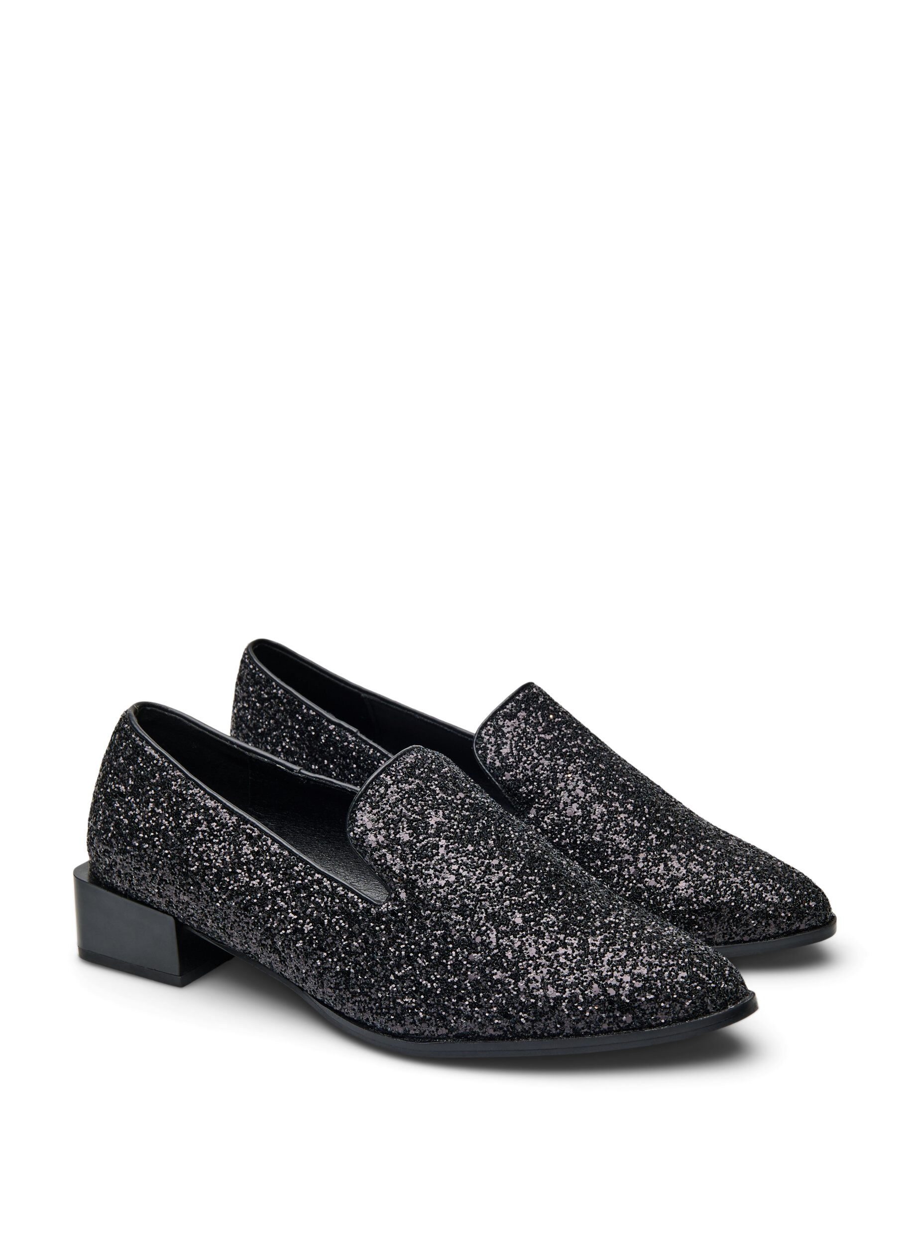 Zizzifashion Wide fit - Loafers with glitter, Black, Packshot image number 1