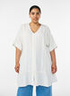 Viscose tunic with buttons and frill hem, Vanilla, Model image number 0