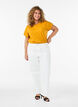 Short-sleeved cotton blend T-shirt, Yellow, Model image number 1