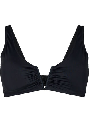 Bikini top with V-wire and removable pads, Black, Packshot image number 0