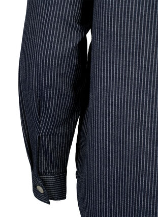 Pinstriped cotton shirt, Dark Blue Stripe, Packshot image number 3