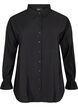 Shirt with long sleeves and ruffle details, Black, Packshot image number 0