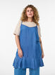 Knee-length strap dress in TENCEL&trade; Lyocell with a denim look, Blue, Model image number 3