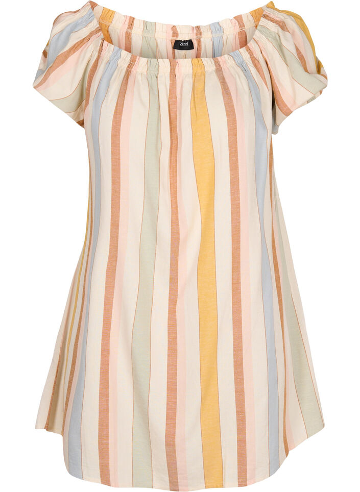 Off-shoulder beach tunic, Striped Jaquard, Packshot image number 0