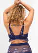 Lace bra with string detail and padding, Blue, Model image number 1
