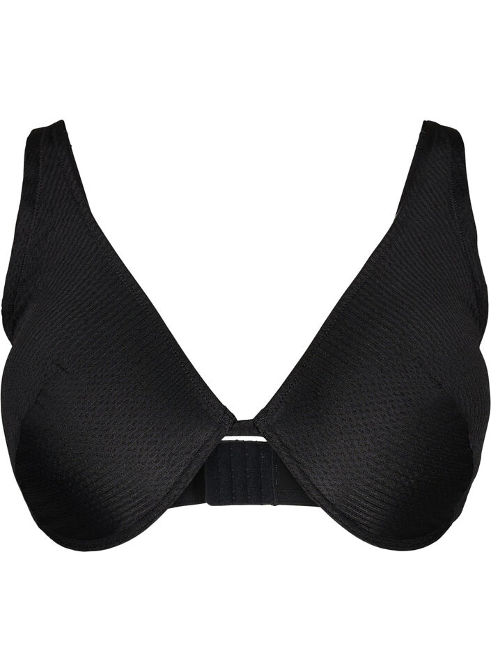 Slightly textured underwire bra, Black, Packshot image number 0