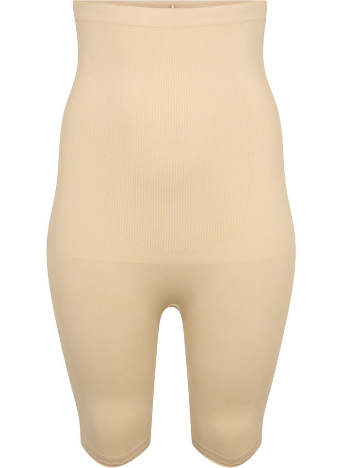 High waisted shapewear shorts, Beige, Packshot image number 0